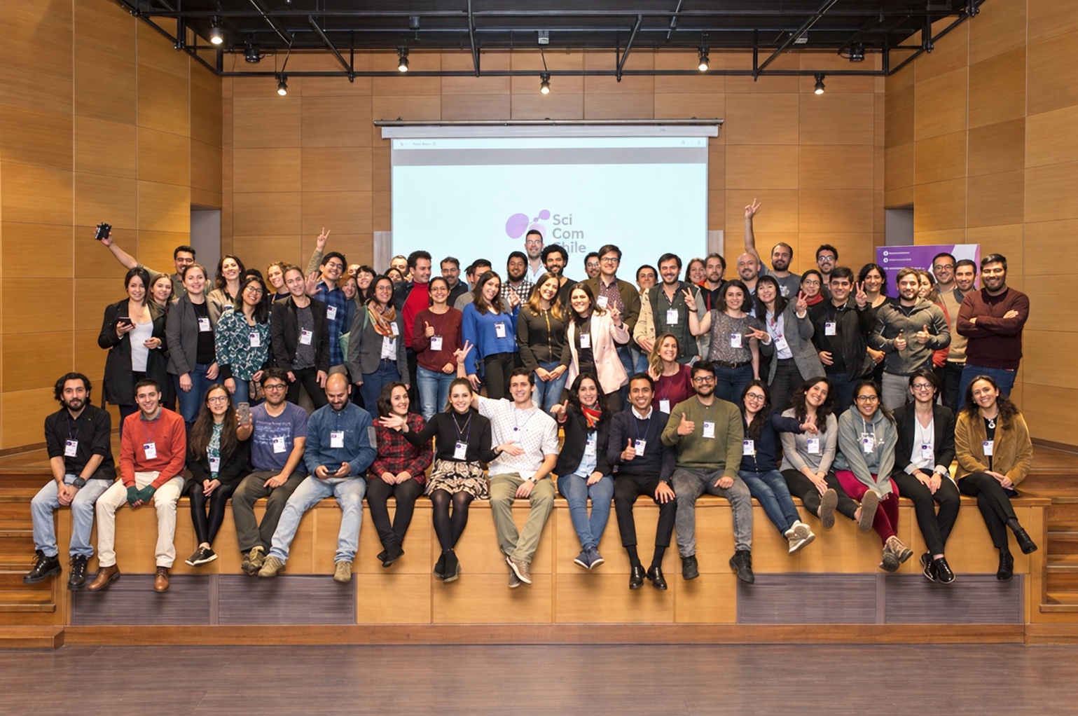 Participantes de SciComm 2018 reunidos en el auditorio